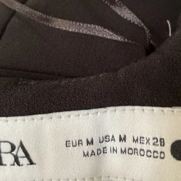 Elegant Black V-Neck Dress by Zara, Medium - Picture 8 of 10